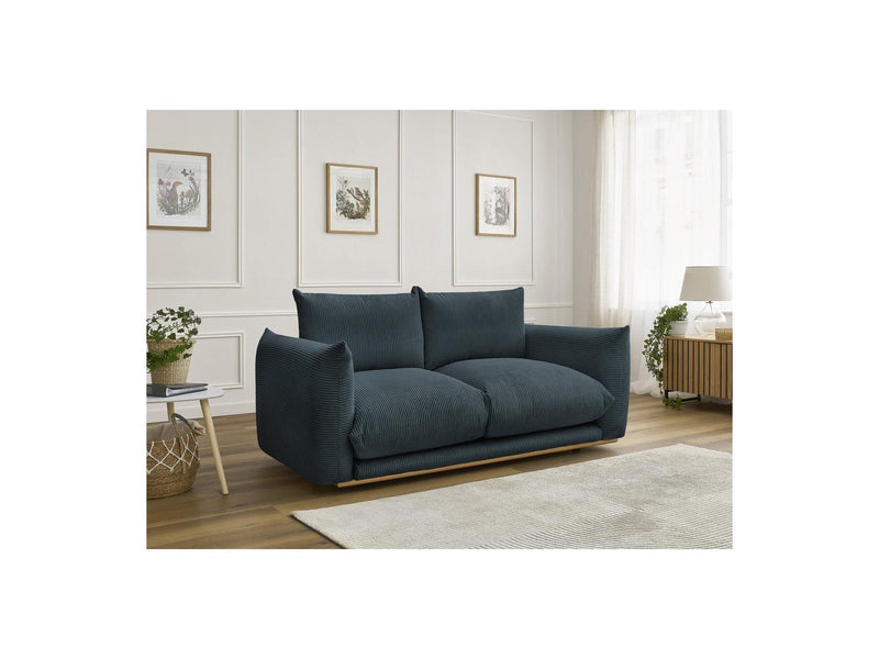 Canapé Droit Fixe 2 Places - Ernest - Tissu Velours Côtelé