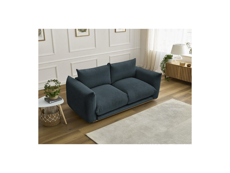 Canapé Droit Fixe 2 Places - Ernest - Tissu Velours Côtelé