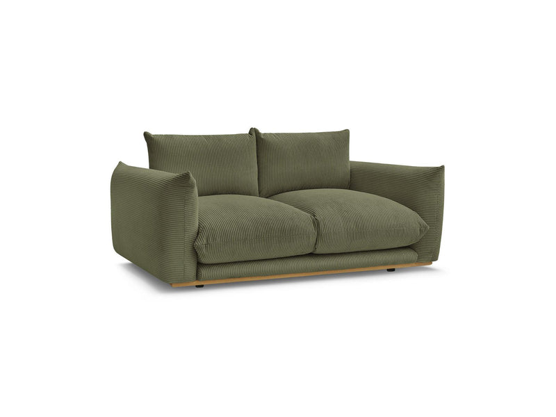 Canapé Droit Fixe 2 Places - Ernest - Tissu Velours Côtelé