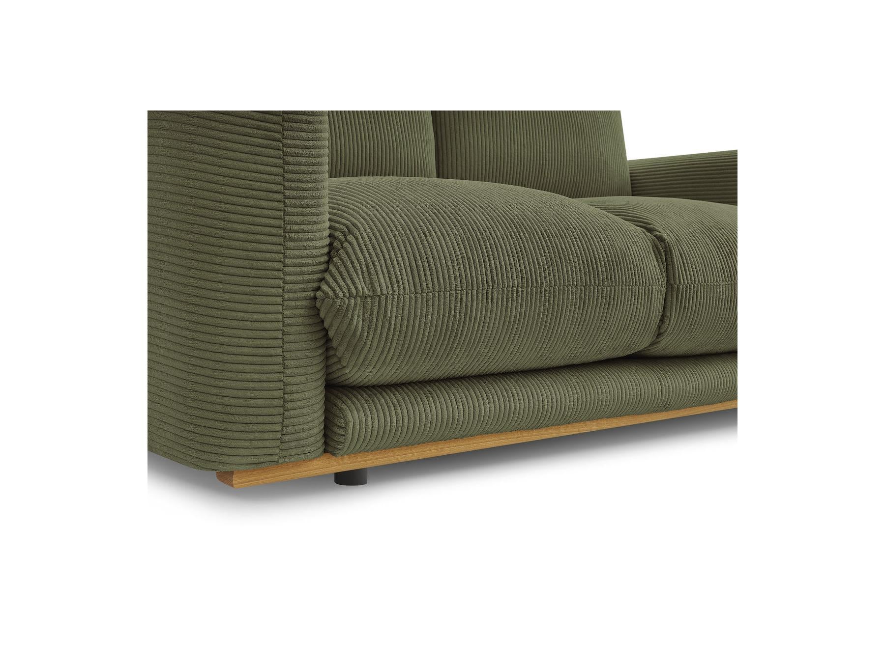 Ernest - Fixed Straight 2-Seater Sofa - Corduroy Fabric