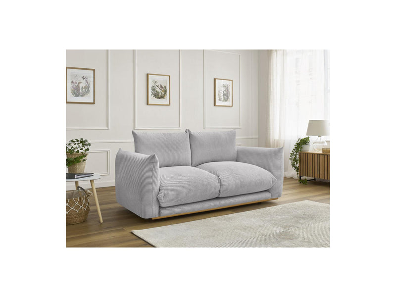 Canapé Droit Fixe 2 Places - Ernest - Tissu Velours Côtelé