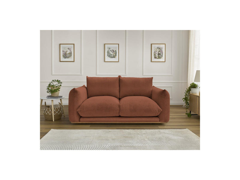 Canapé Droit Fixe 2 Places - Ernest - Tissu Velours Côtelé