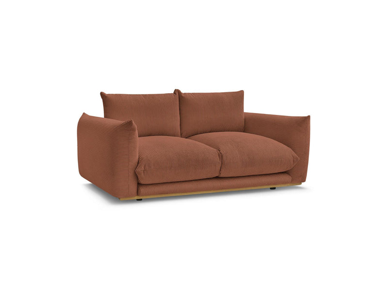 Canapé Droit Fixe 2 Places - Ernest - Tissu Velours Côtelé