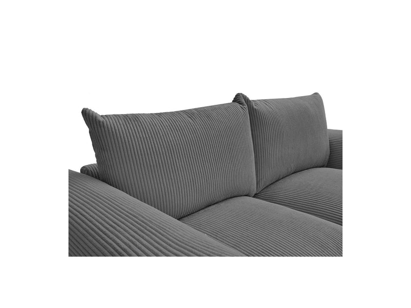 Canapé Droit Fixe 2 Places - Ernest - Tissu Velours Côtelé