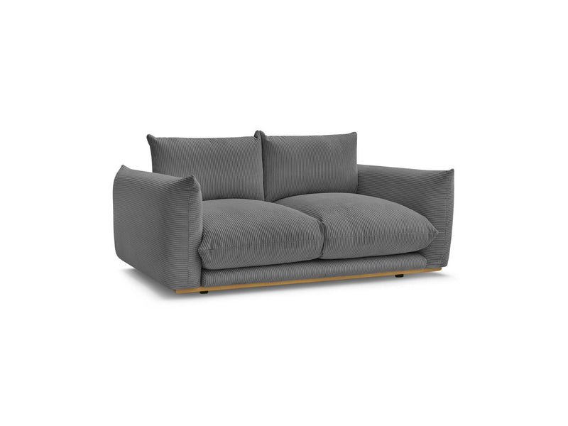 Canapé Droit Fixe 2 Places - Ernest - Tissu Velours Côtelé