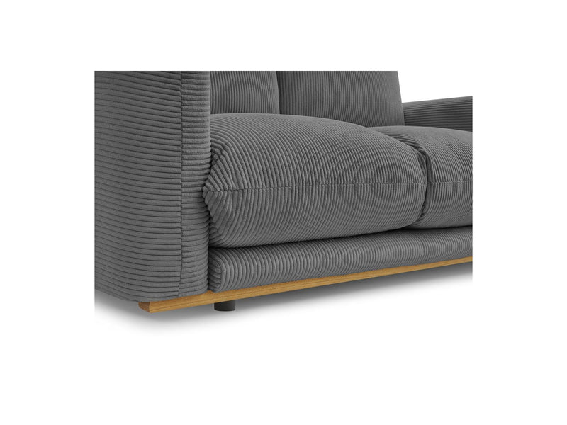 Canapé Droit Fixe 2 Places - Ernest - Tissu Velours Côtelé