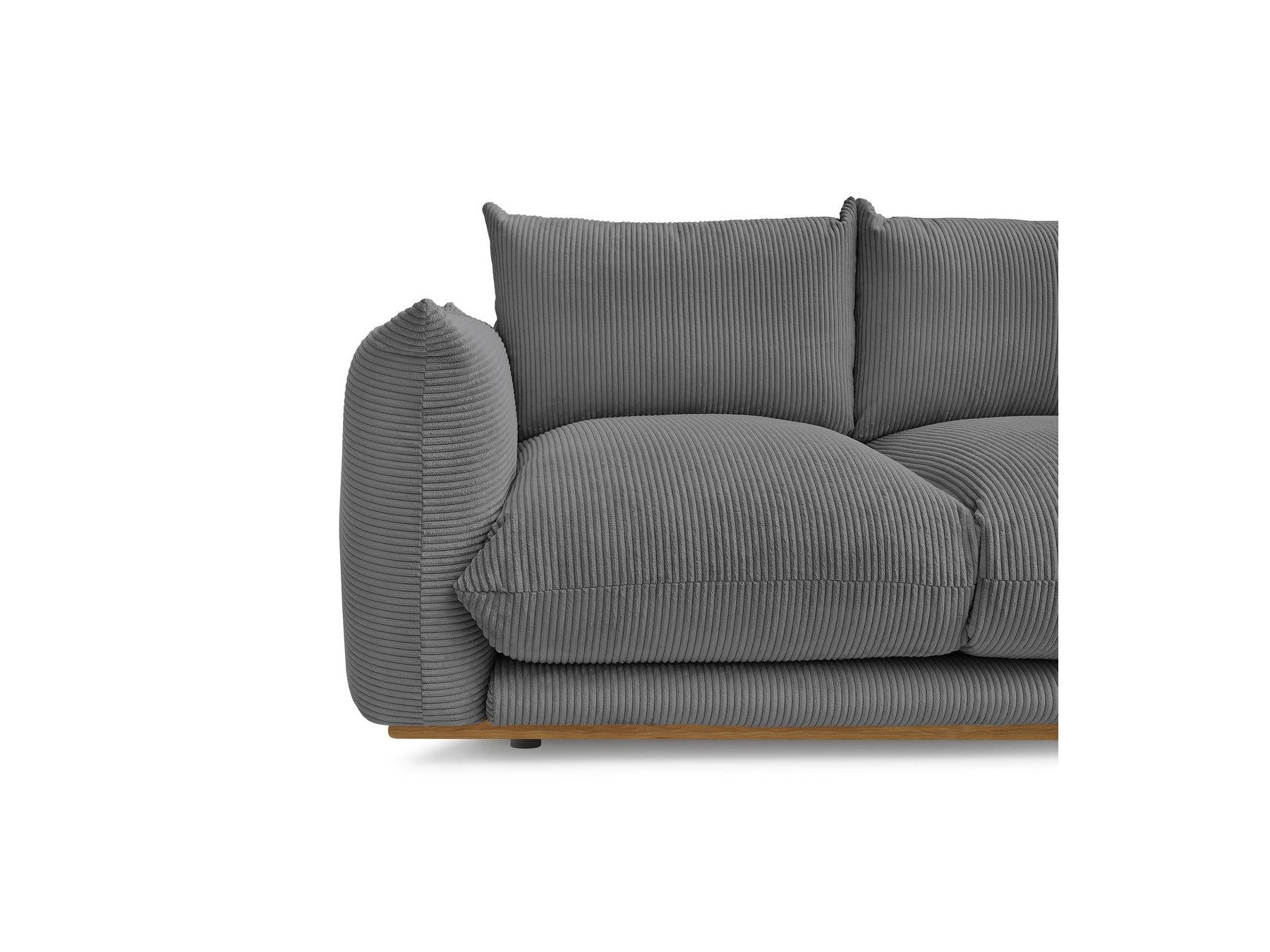 Ernest - Fixed Straight 2-Seater Sofa - Corduroy Fabric