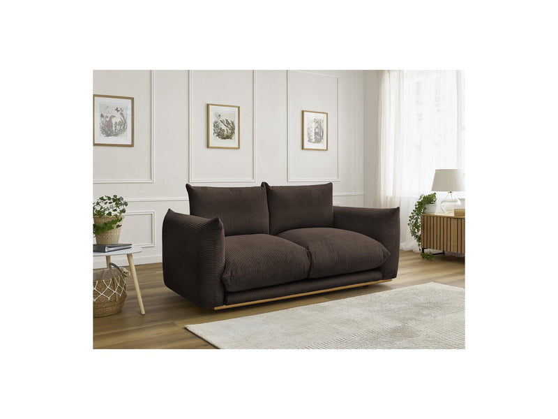 Canapé Droit Fixe 2 Places - Ernest - Tissu Velours Côtelé