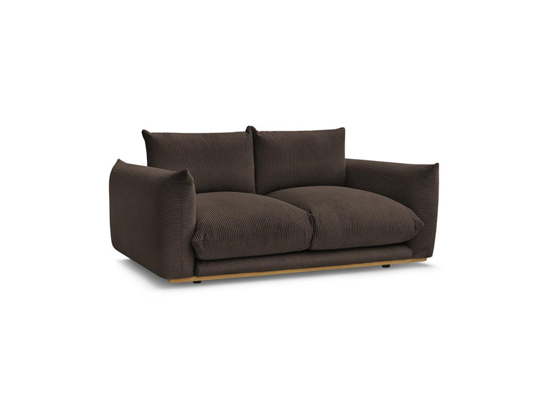 Canapé Droit Fixe 2 Places - Ernest - Tissu Velours Côtelé