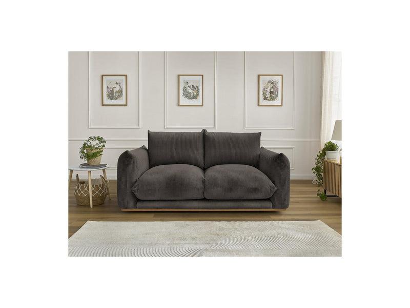Canapé Droit Fixe 2 Places - Ernest - Tissu Velours Côtelé