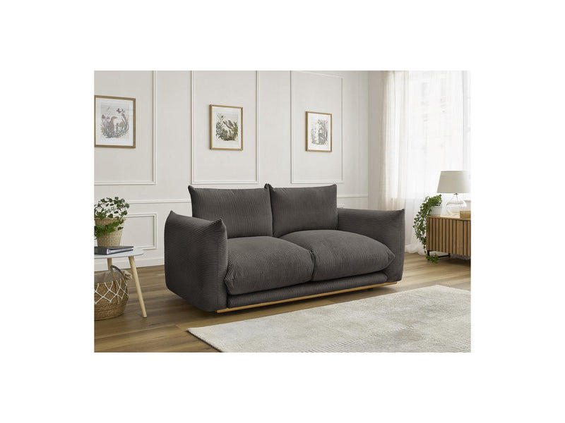 Canapé Droit Fixe 2 Places - Ernest - Tissu Velours Côtelé