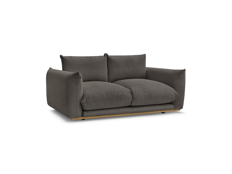 Canapé Droit Fixe 2 Places - Ernest - Tissu Velours Côtelé