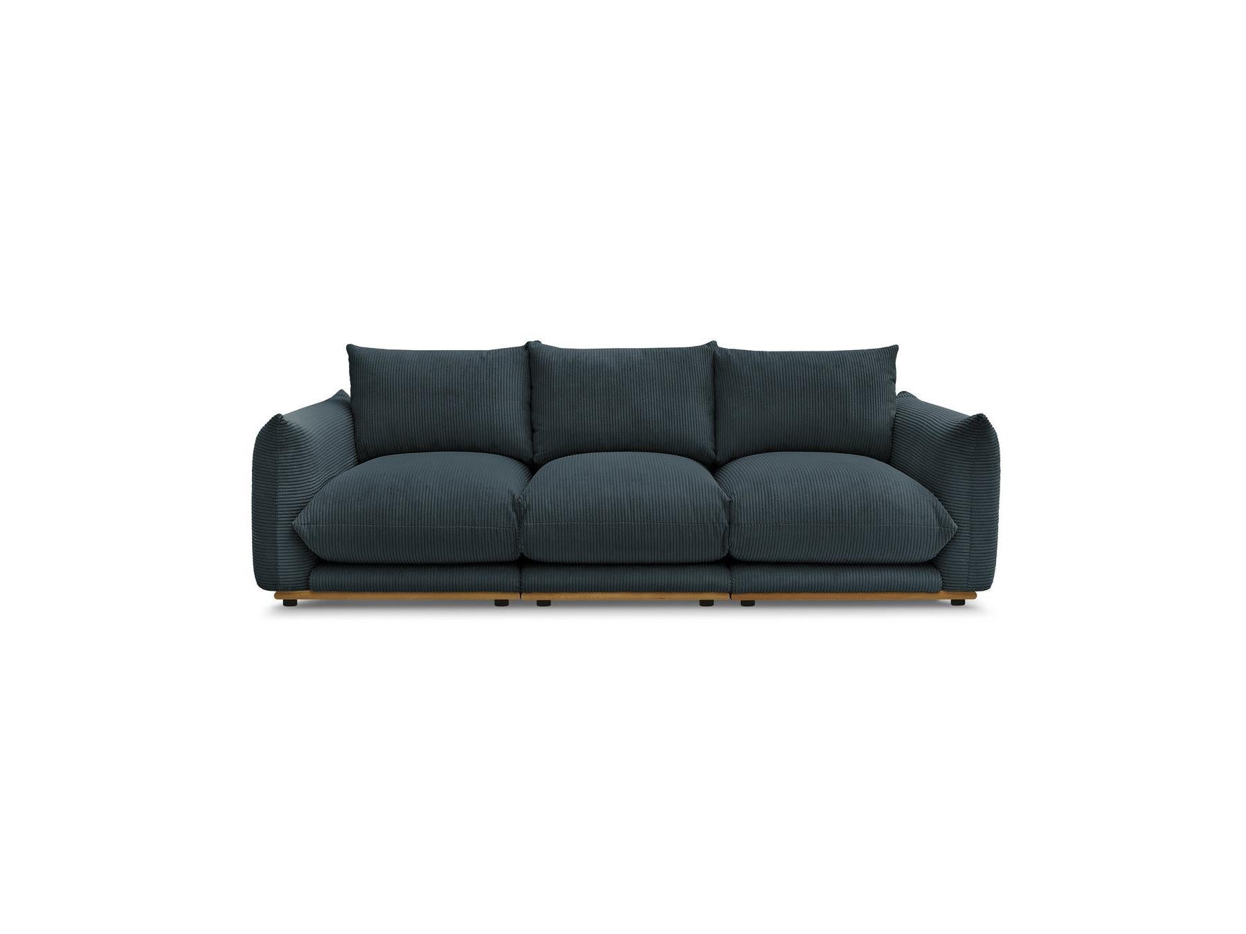 Ernest - Fixed Straight 3-Seater Sofa - Corduroy Fabric