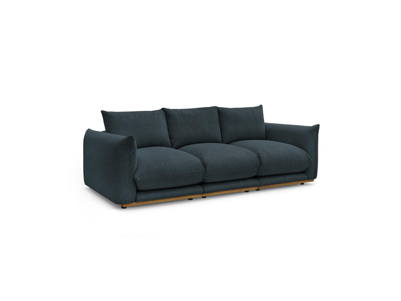 Canapé Droit Fixe 3 Places - Ernest - Tissu Velours Côtelé