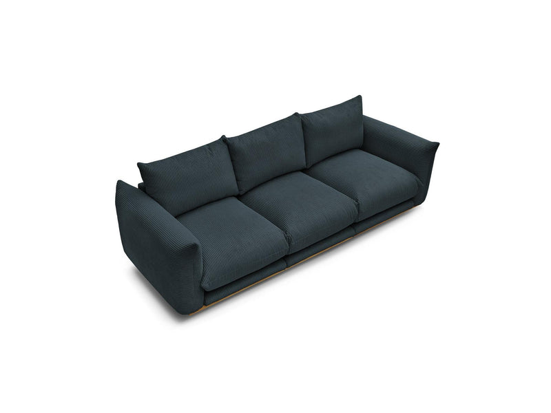 Canapé Droit Fixe 3 Places - Ernest - Tissu Velours Côtelé