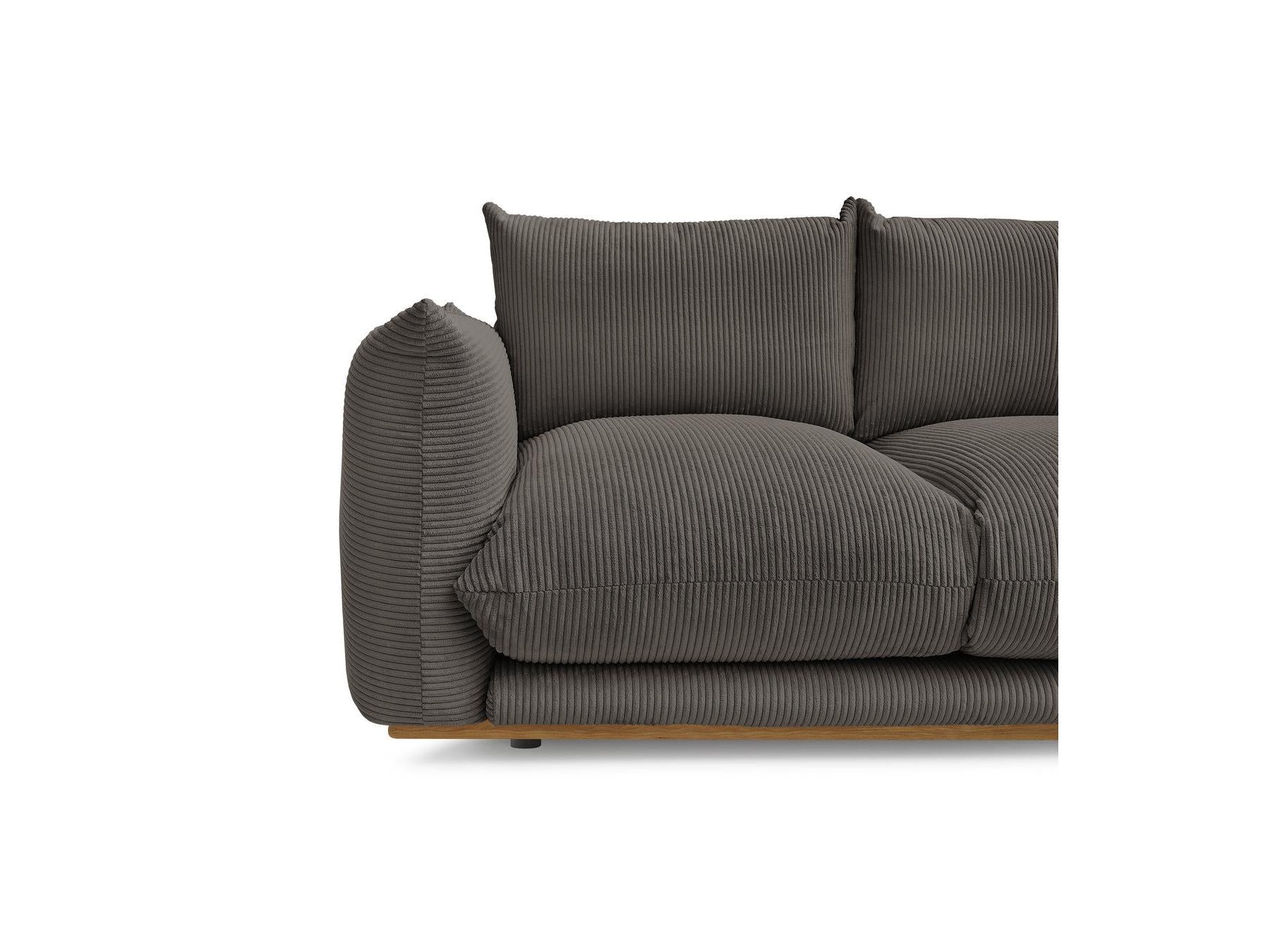 Ernest - Fixed Straight 2-Seater Sofa - Corduroy Fabric