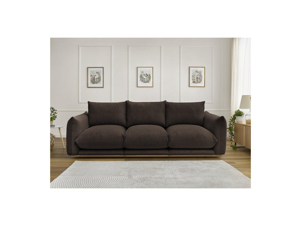 Ernest - Fixed Straight 3-Seater Sofa - Corduroy Fabric