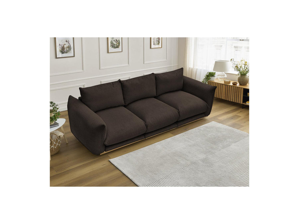 Ernest - Fixed Straight 3-Seater Sofa - Corduroy Fabric
