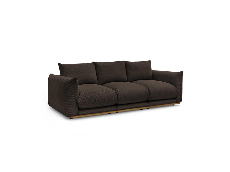 Canapé Droit Fixe 3 Places - Ernest - Tissu Velours Côtelé