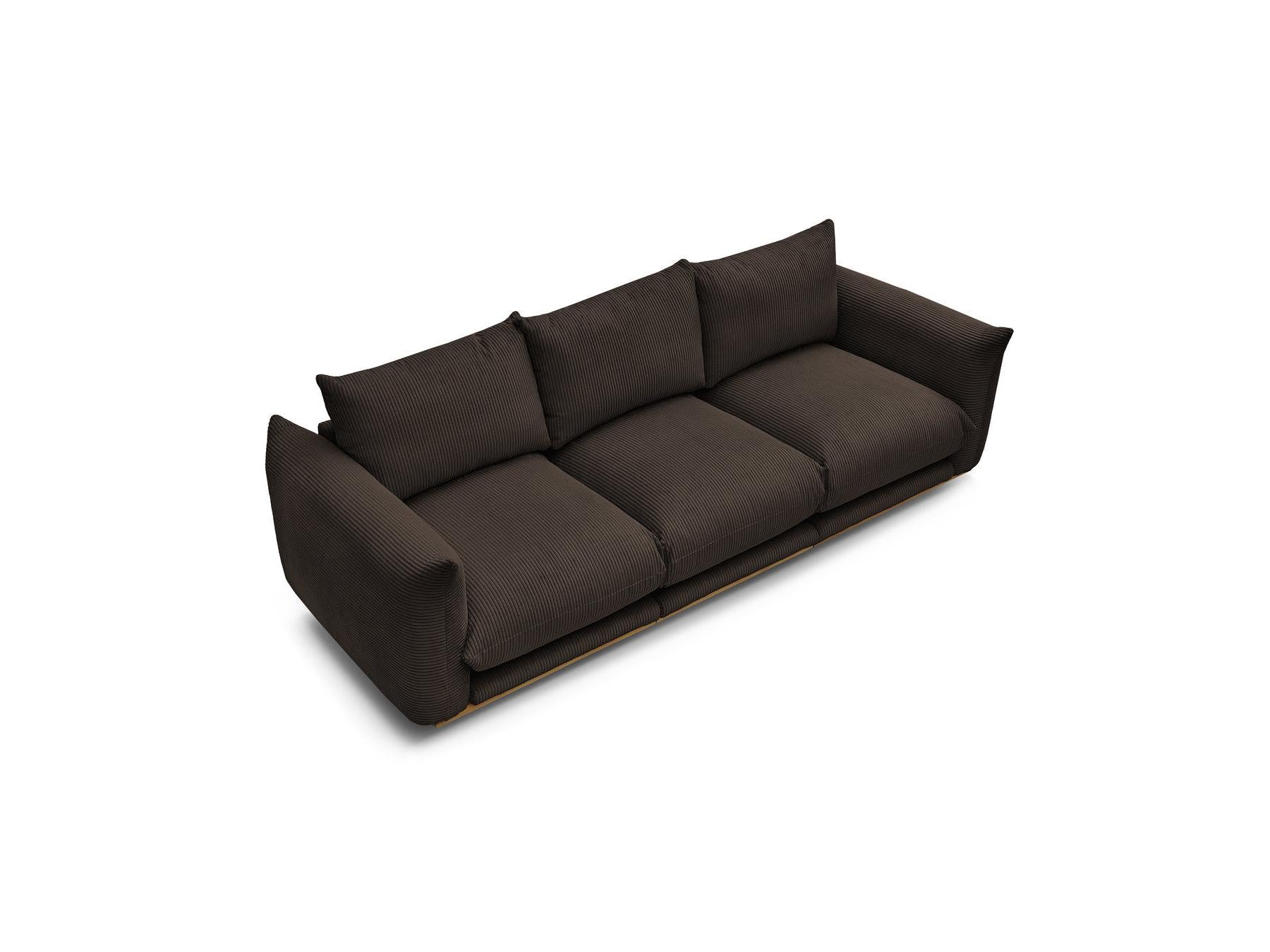 Ernest - Fixed Straight 3-Seater Sofa - Corduroy Fabric