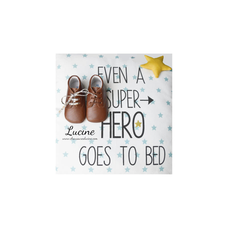 Chaussons Bébé Souples Antidérapants Mini-Arthur - Cuir Cognac - Mixte