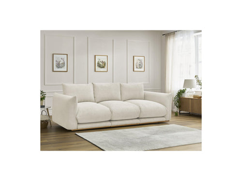 Canapé Droit Fixe 3 Places - Ernest - Tissu Velours Côtelé