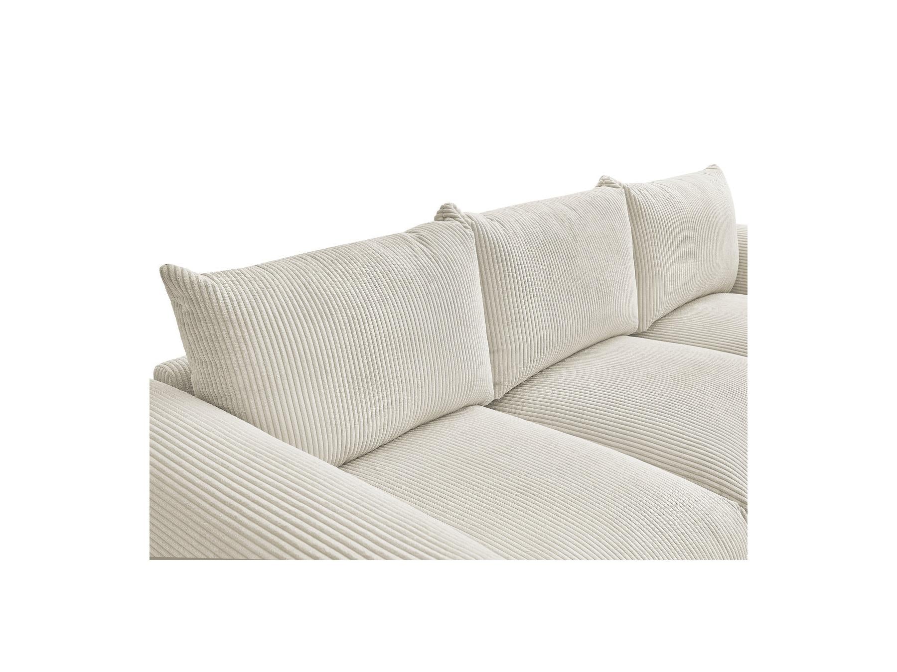 Ernest - Fixed Straight 3-Seater Sofa - Corduroy Fabric
