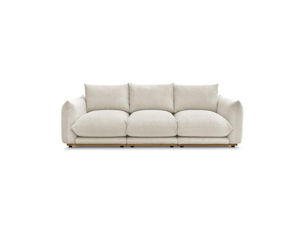 Ernest - Fixed Straight 3-Seater Sofa - Corduroy Fabric