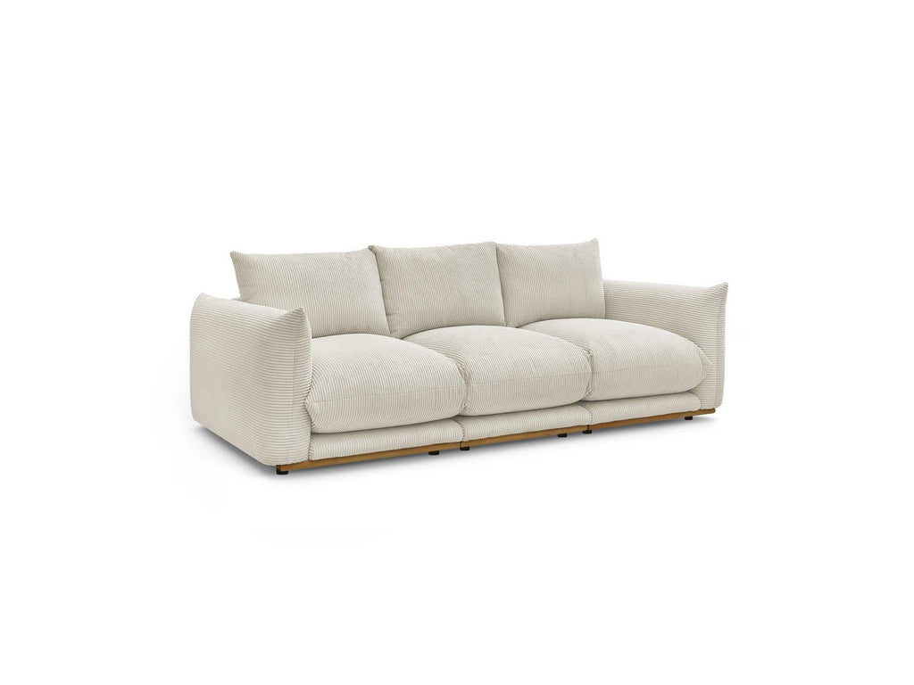 Ernest - Fixed Straight 3-Seater Sofa - Corduroy Fabric