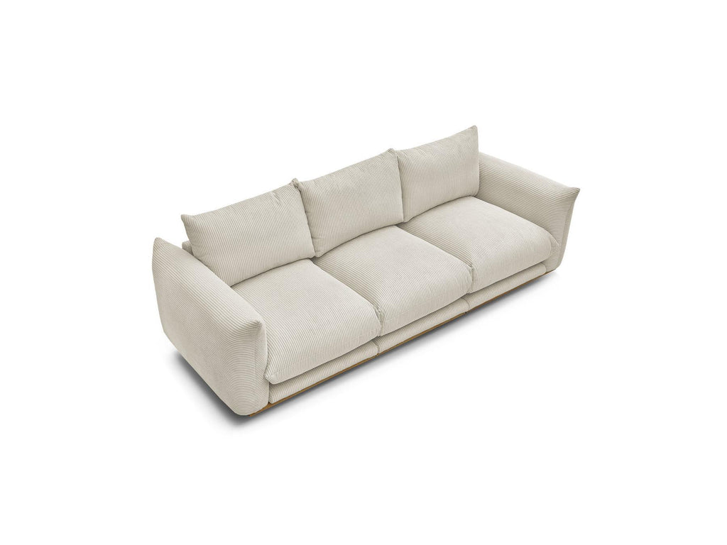 Ernest - Fixed Straight 3-Seater Sofa - Corduroy Fabric