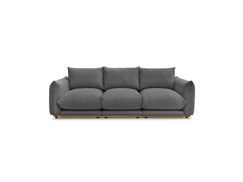 Ernest - Fixed Straight 3-Seater Sofa - Corduroy Fabric