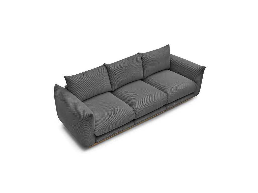 Ernest - Fixed Straight 3-Seater Sofa - Corduroy Fabric