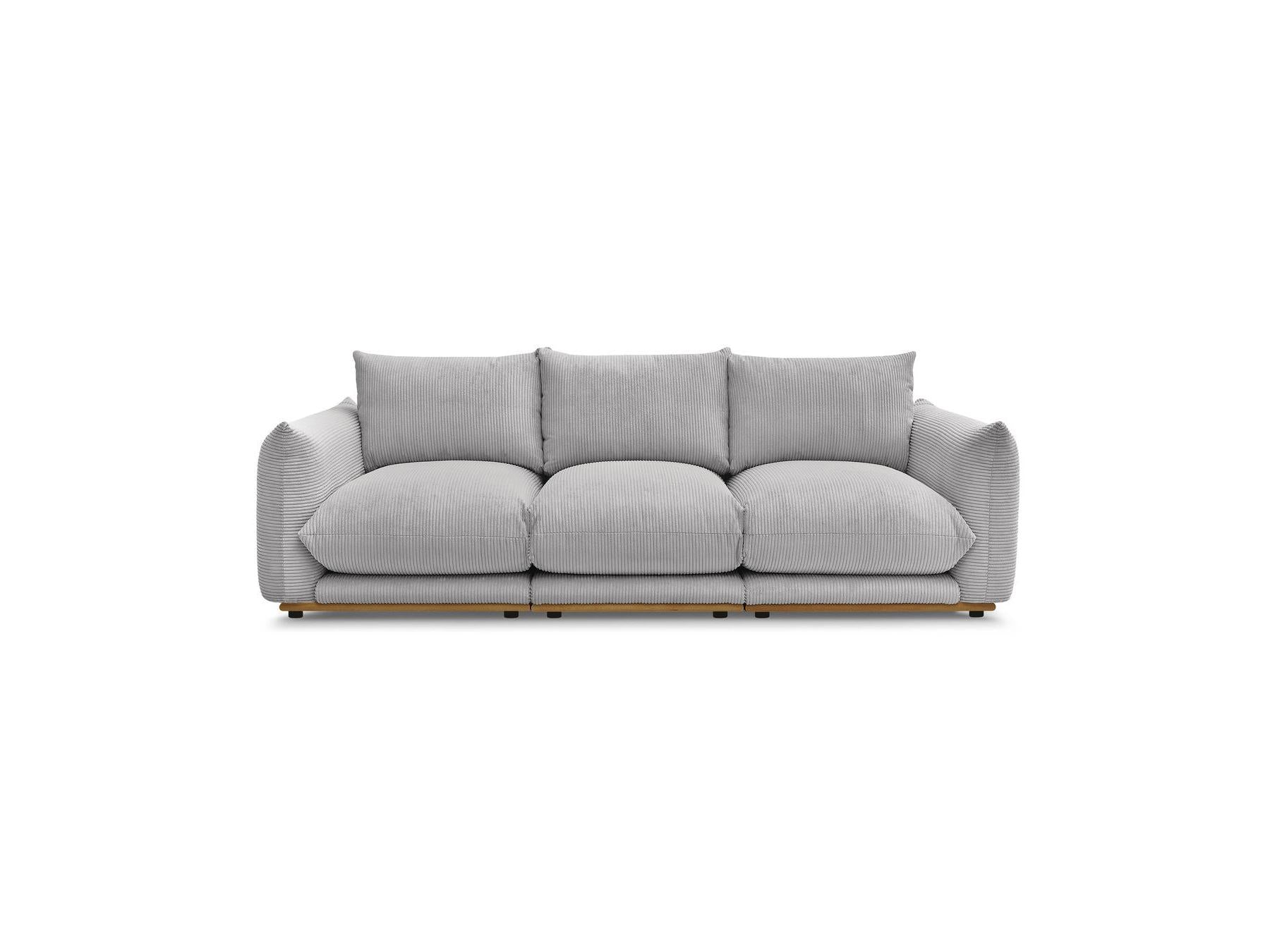 Ernest - Fixed Straight 3-Seater Sofa - Corduroy Fabric