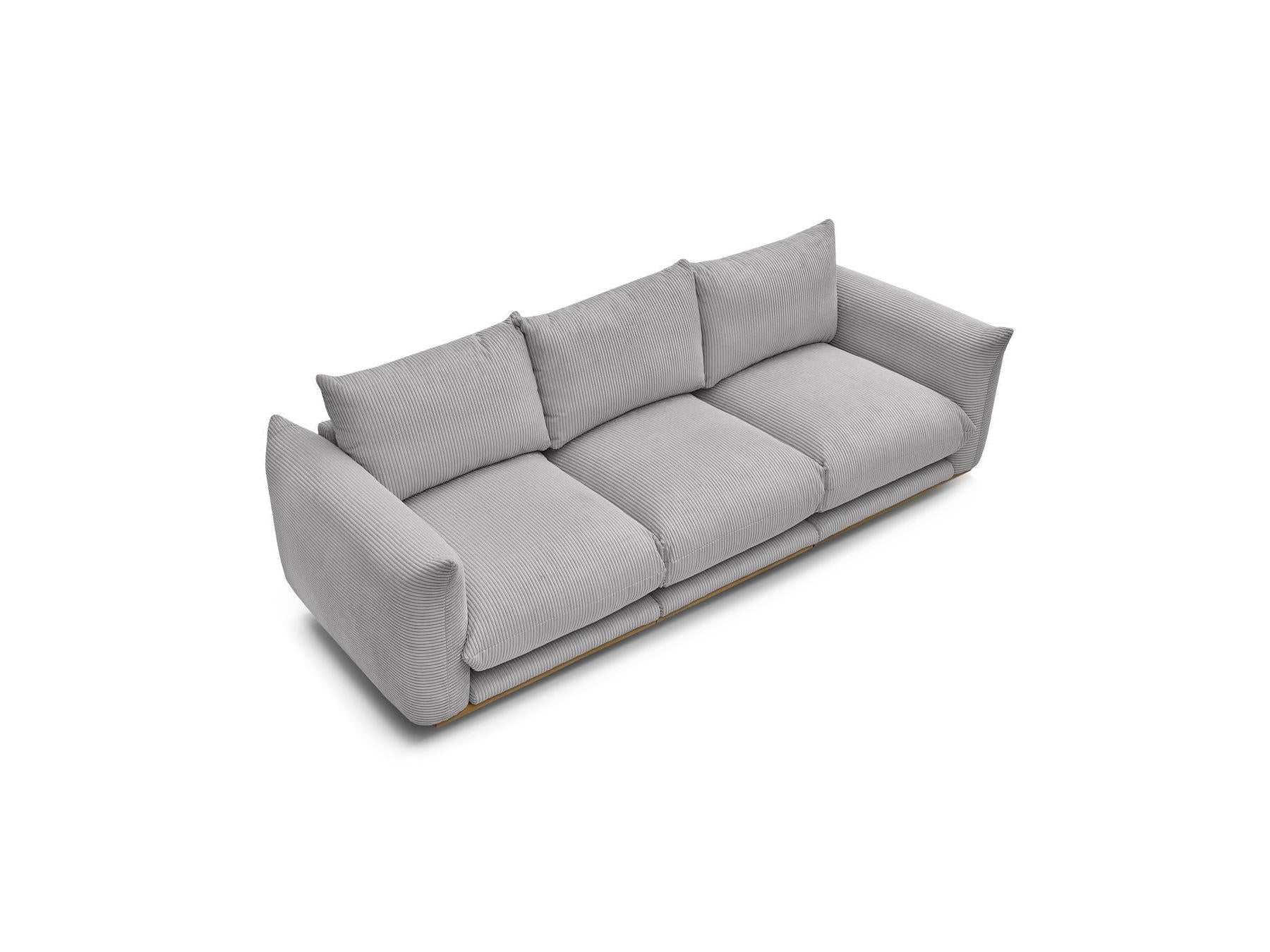 Ernest - Fixed Straight 3-Seater Sofa - Corduroy Fabric