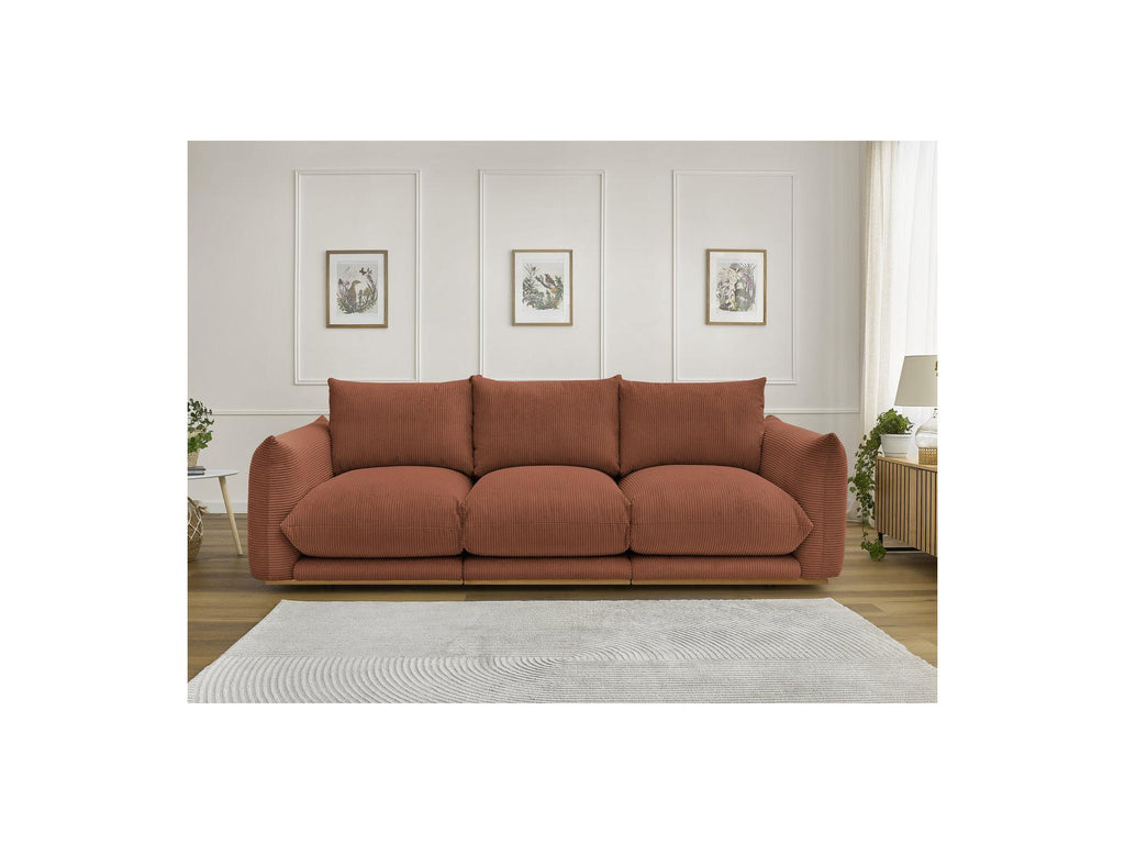 Ernest - Fixed Straight 3-Seater Sofa - Corduroy Fabric