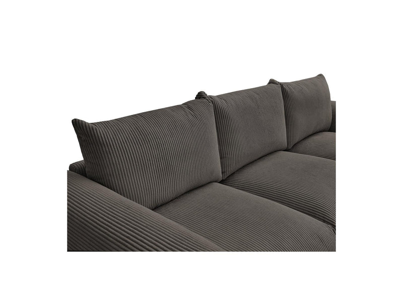 Canapé Droit Fixe 3 Places - Ernest - Tissu Velours Côtelé