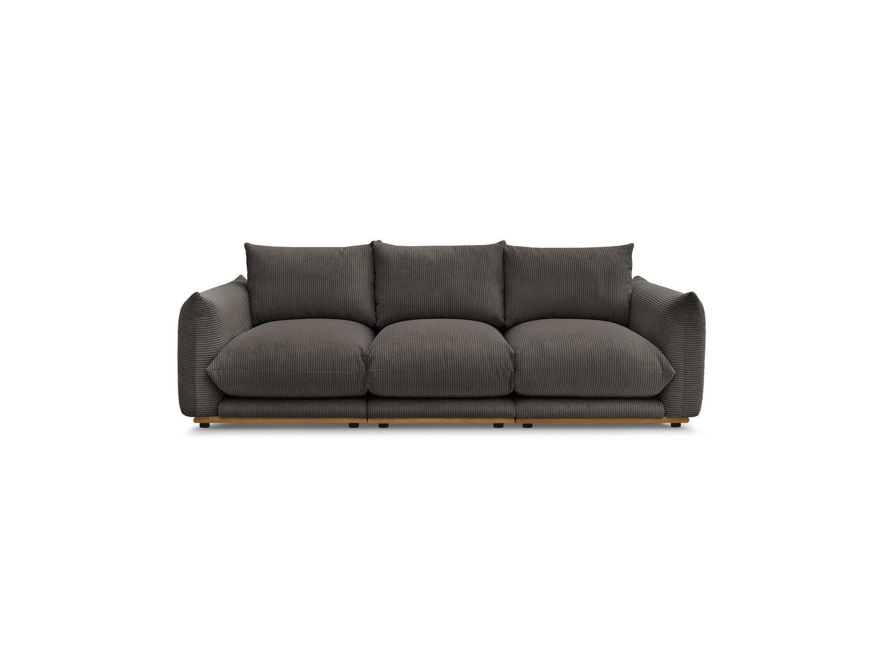 Ernest - Fixed Straight 3-Seater Sofa - Corduroy Fabric