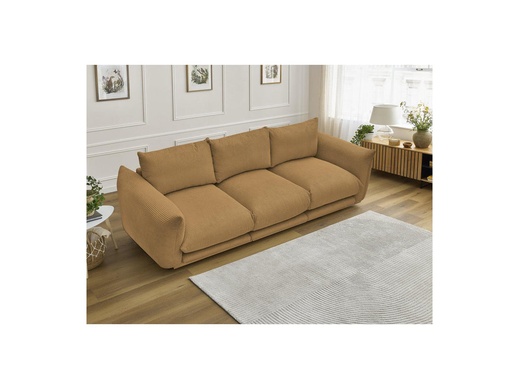 Ernest - Fixed Straight 3-Seater Sofa - Corduroy Fabric