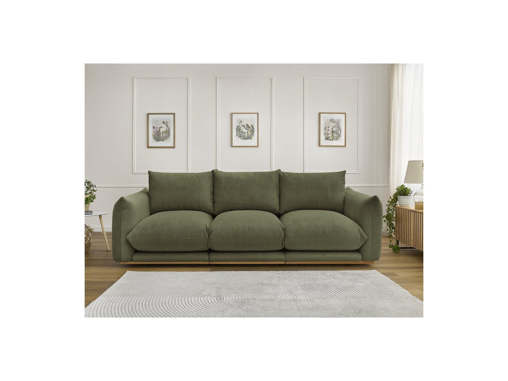 Ernest - Fixed Straight 3-Seater Sofa - Corduroy Fabric