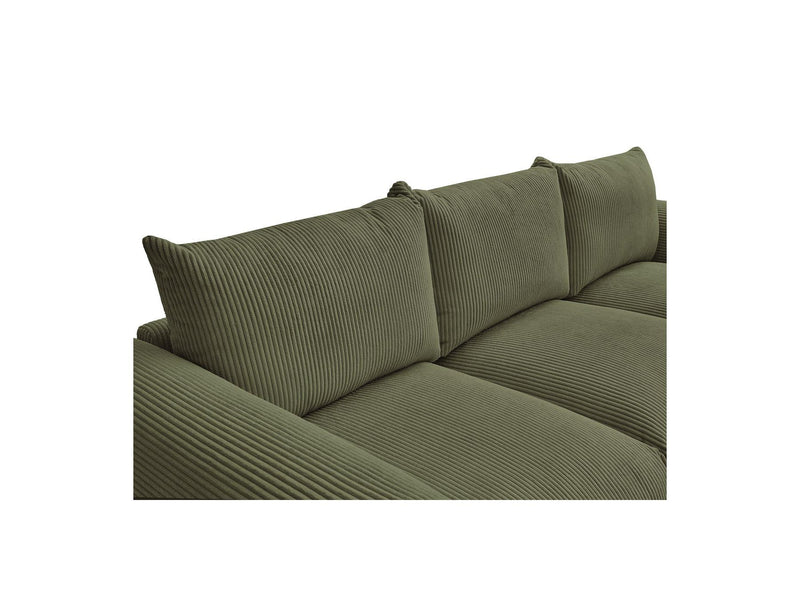 Canapé Droit Fixe 3 Places - Ernest - Tissu Velours Côtelé