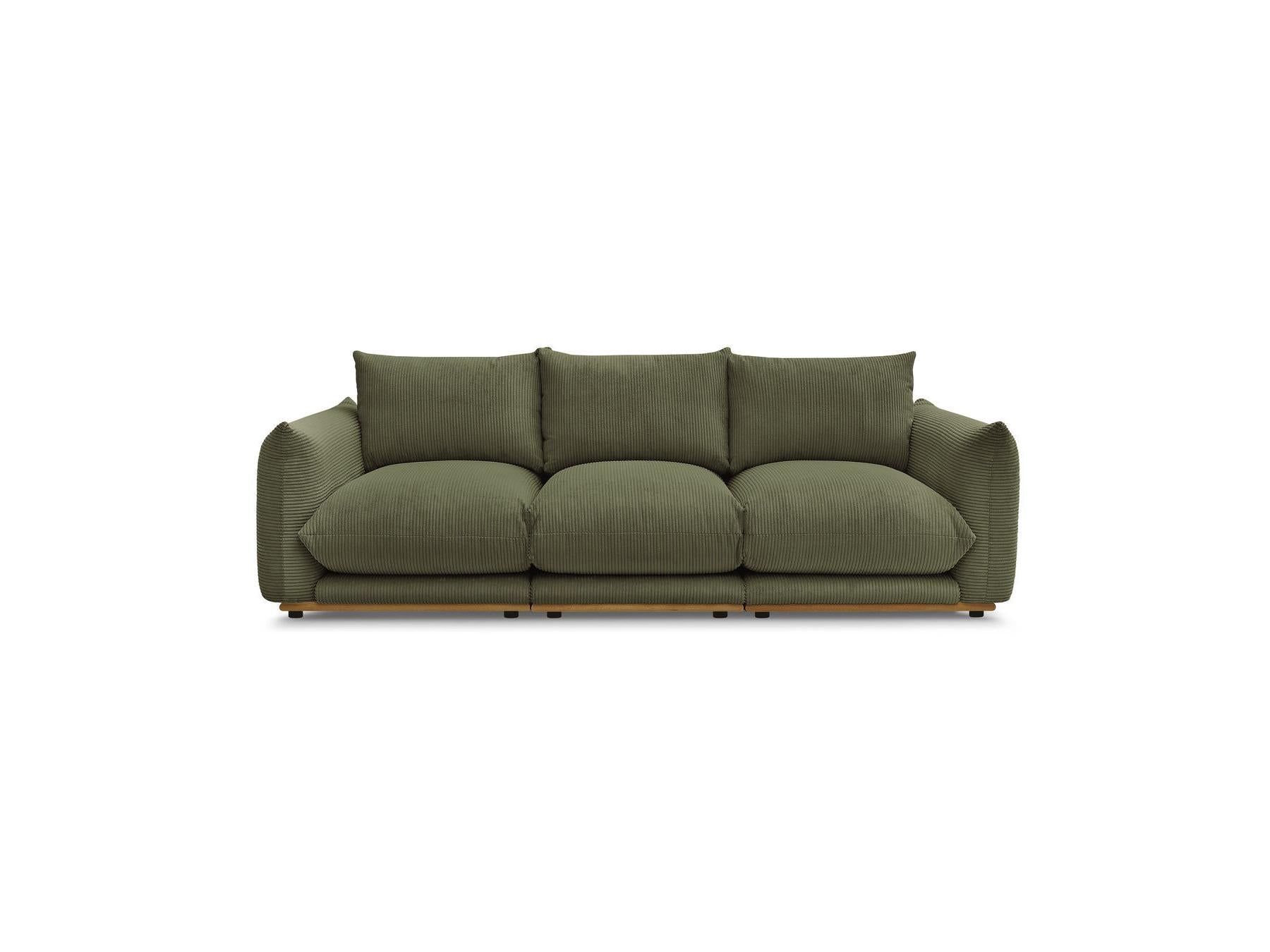 Ernest - Fixed Straight 3-Seater Sofa - Corduroy Fabric