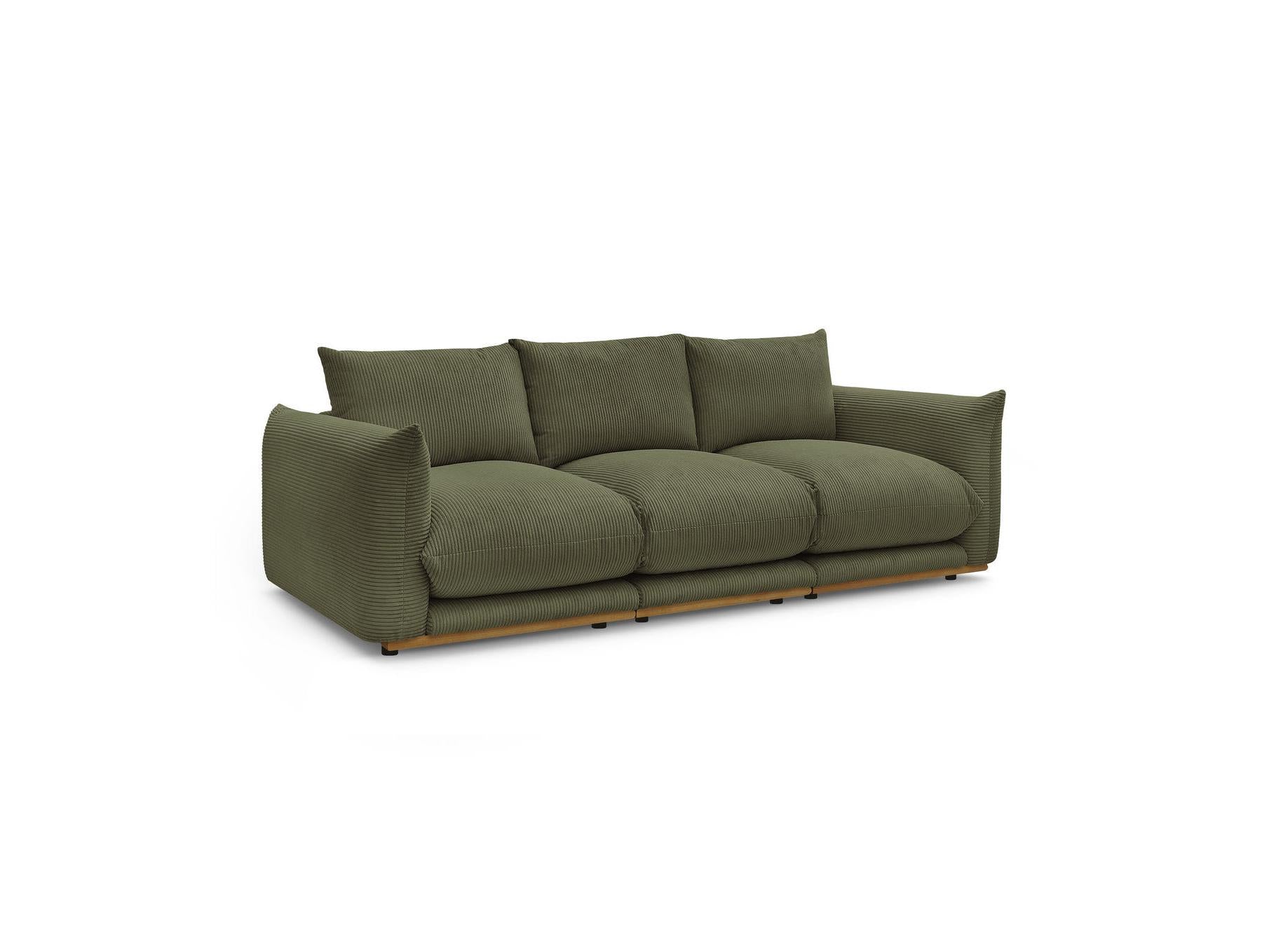 Ernest - Fixed Straight 3-Seater Sofa - Corduroy Fabric
