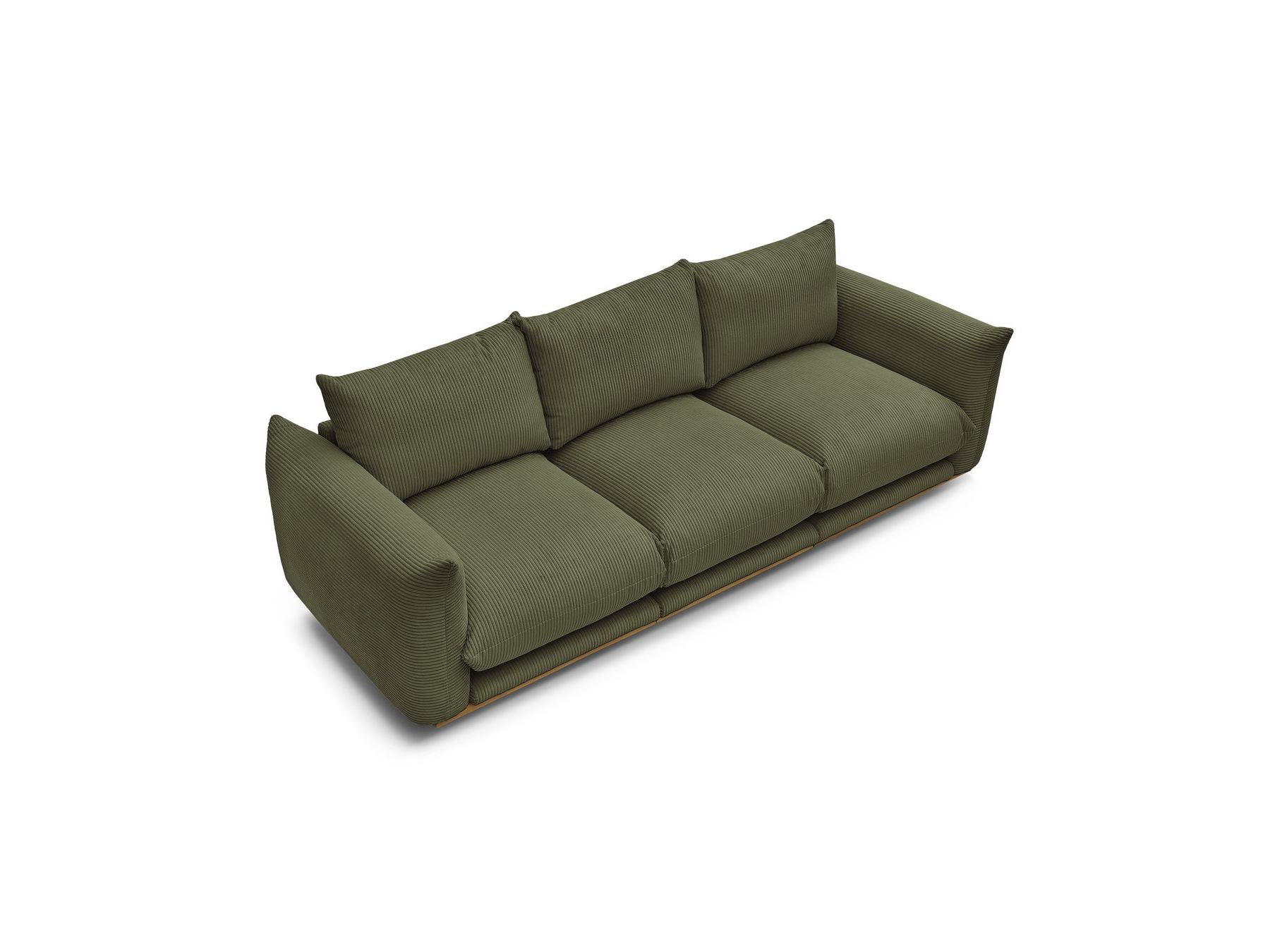 Ernest - Fixed Straight 3-Seater Sofa - Corduroy Fabric