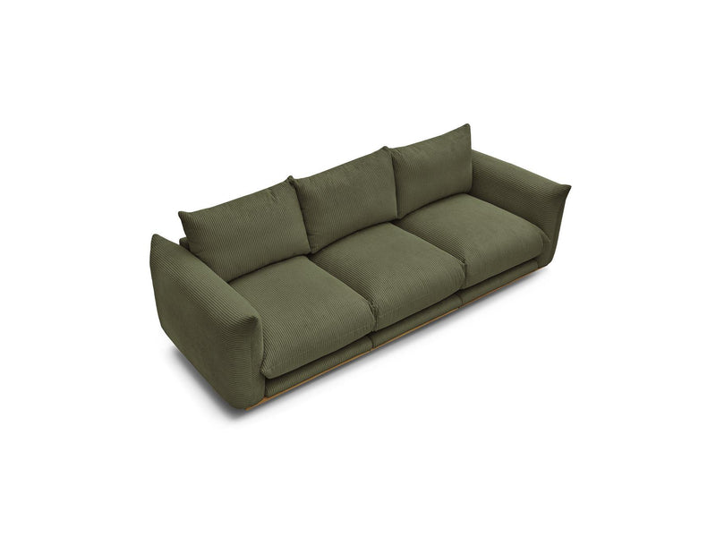 Canapé Droit Fixe 3 Places - Ernest - Tissu Velours Côtelé