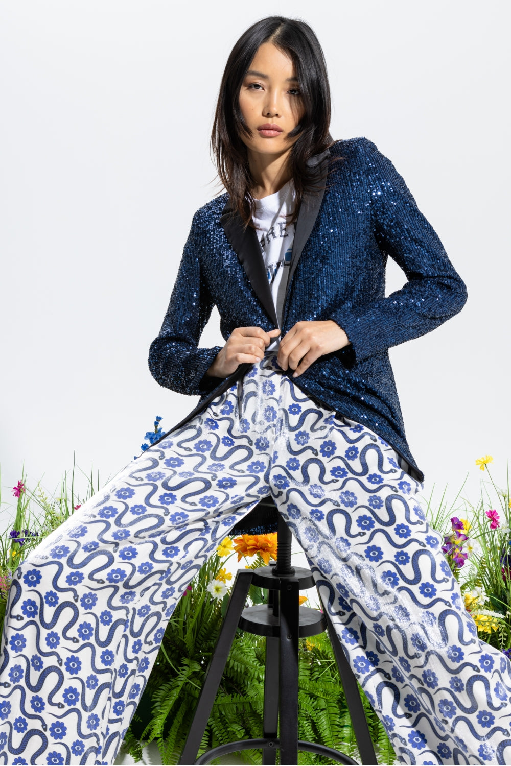 The Blondie Glitter Blue Blazer