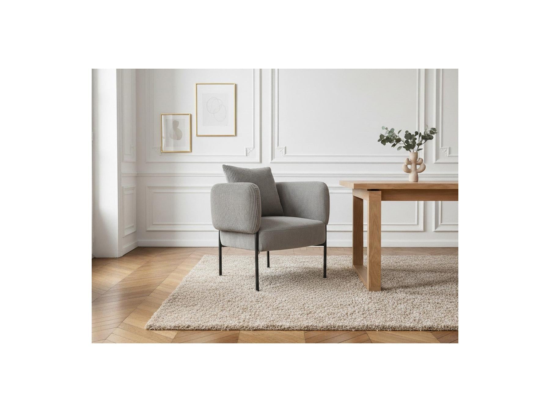 Gabin - Fauteuil De Table - Tissu Velours Côtelé