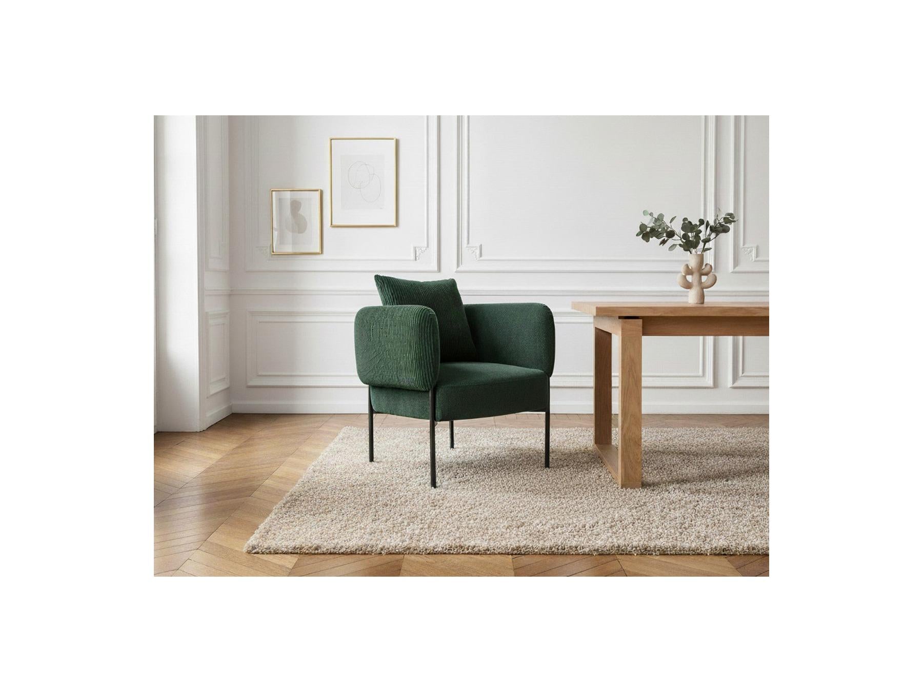 Gabin - Fauteuil De Table - Tissu Velours Côtelé