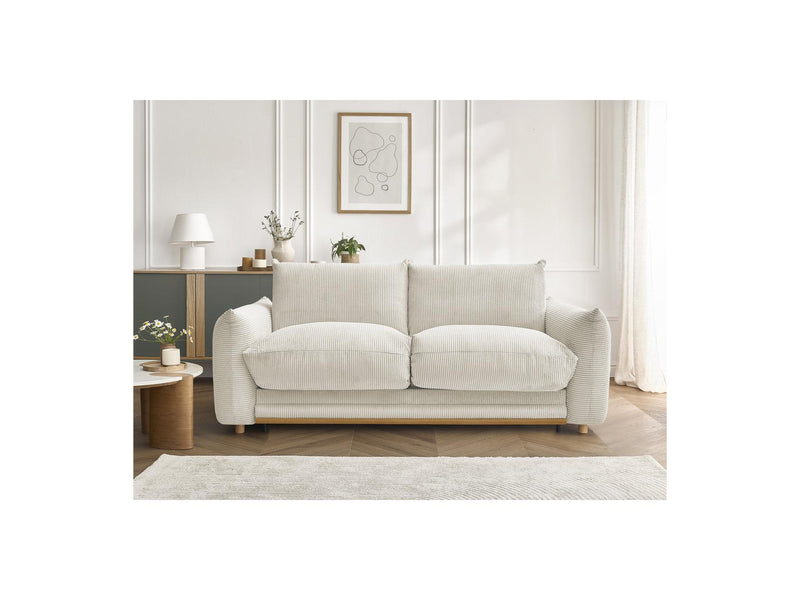 Canapé Droit Convertible 3 Places - Ernest - Tissu Velours Côtelé