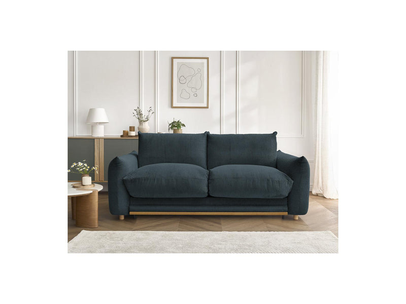 Canapé Droit Convertible 3 Places - Ernest - Tissu Velours Côtelé