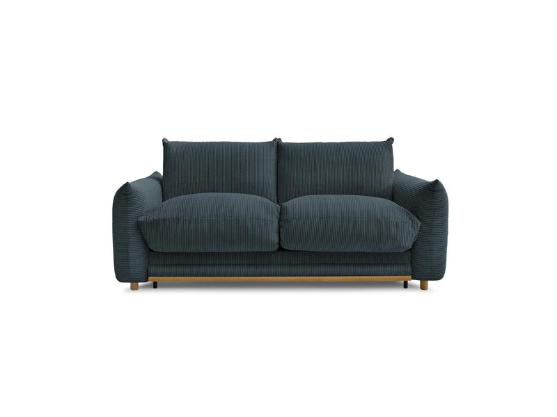 Canapé Droit Convertible 3 Places - Ernest - Tissu Velours Côtelé